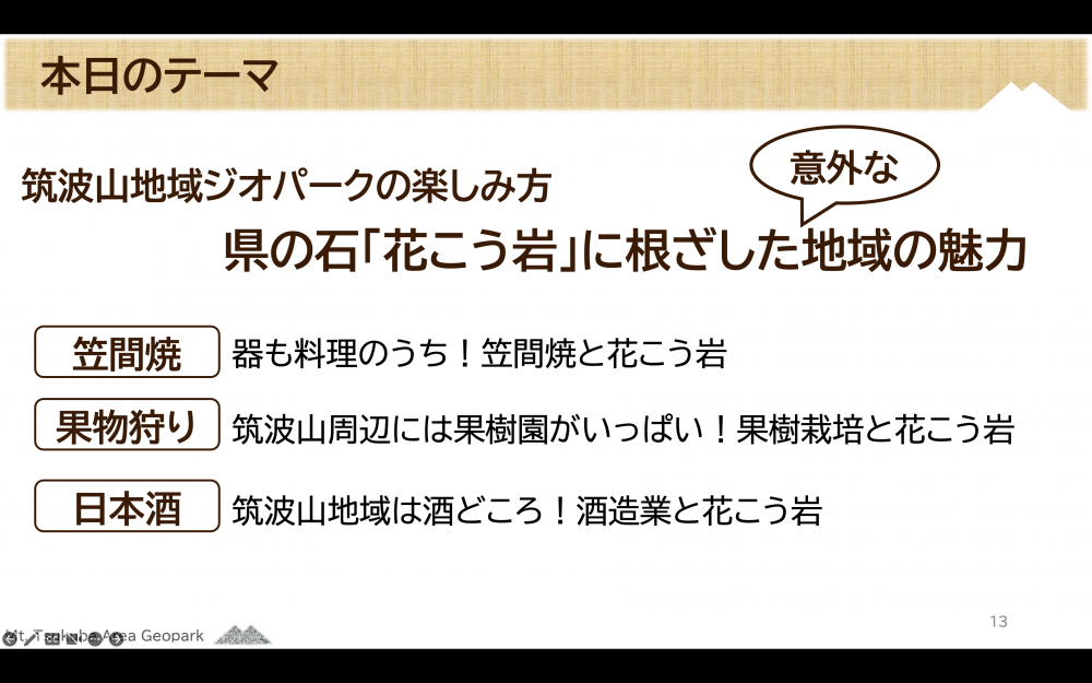 『オンライン講演会「県の石　茨城県」にて筑波山地域ジオパークに関する講演を行いました（1/22）_2』の画像